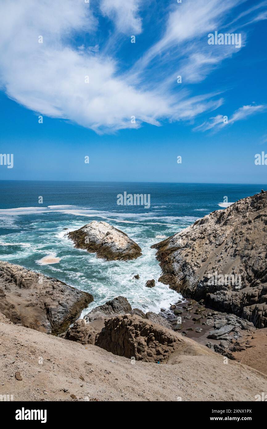 Littoral désert sec d'Iquique, désert d'Atacama, Chili, Amérique du Sud Banque D'Images