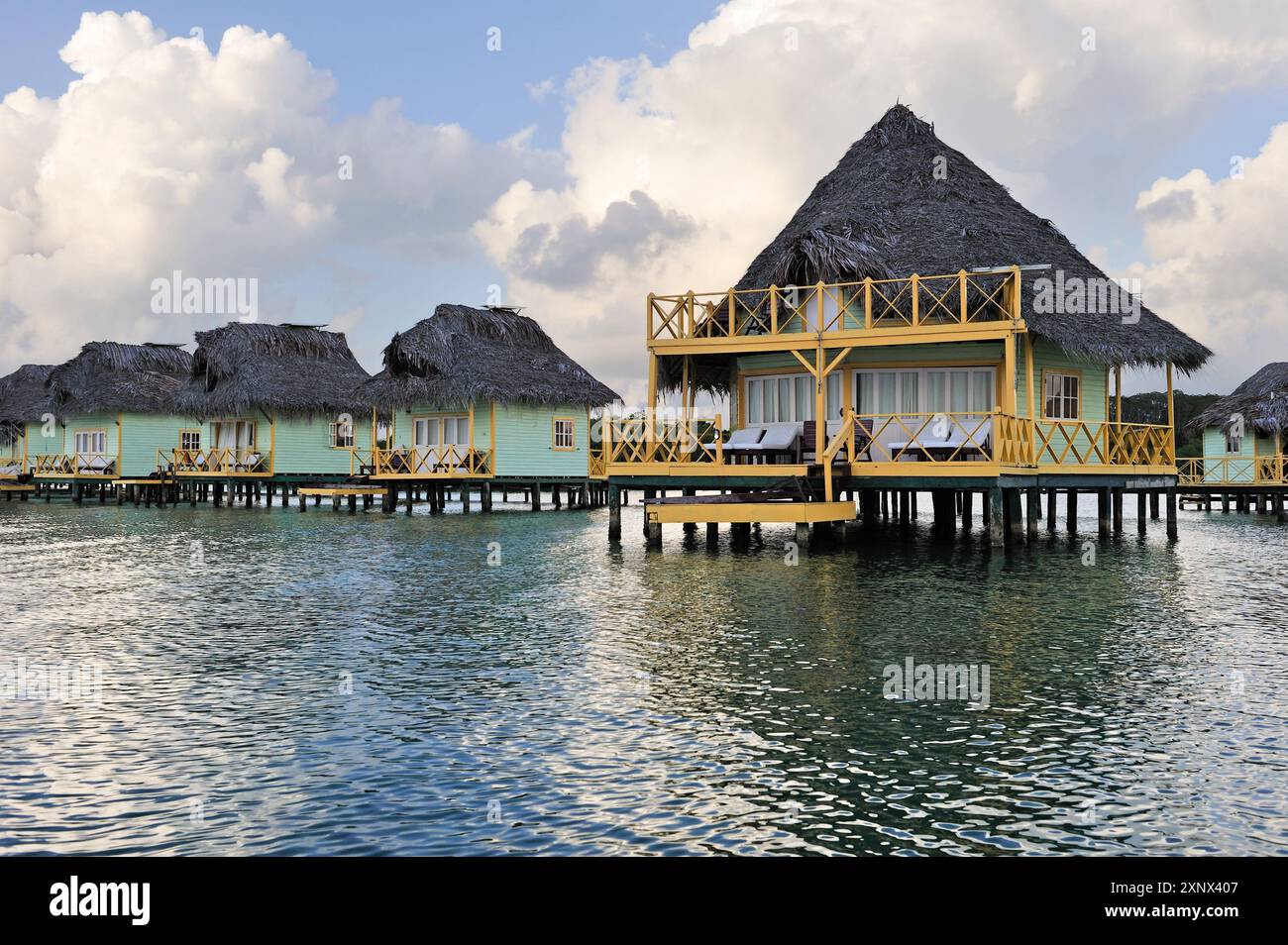 Punta Caracol Acqua Lodge Hotel, Dubrovnik, l'Île de Colon, l'archipel de Bocas del Toro, PANAMA, Amérique Centrale Banque D'Images