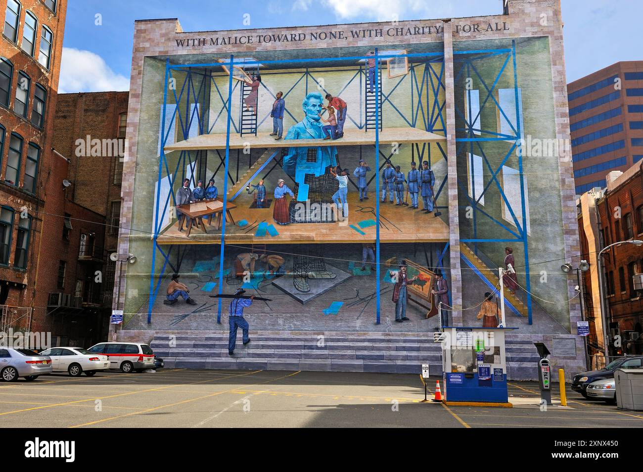 A People's progression Towards Equality, mural de Jared Bader, parrainé par Lincoln Financial Foundation, mural Arts Program, 8th and Ranstead Street, Philadelphie, Commonwealth de Pennsylvanie Banque D'Images