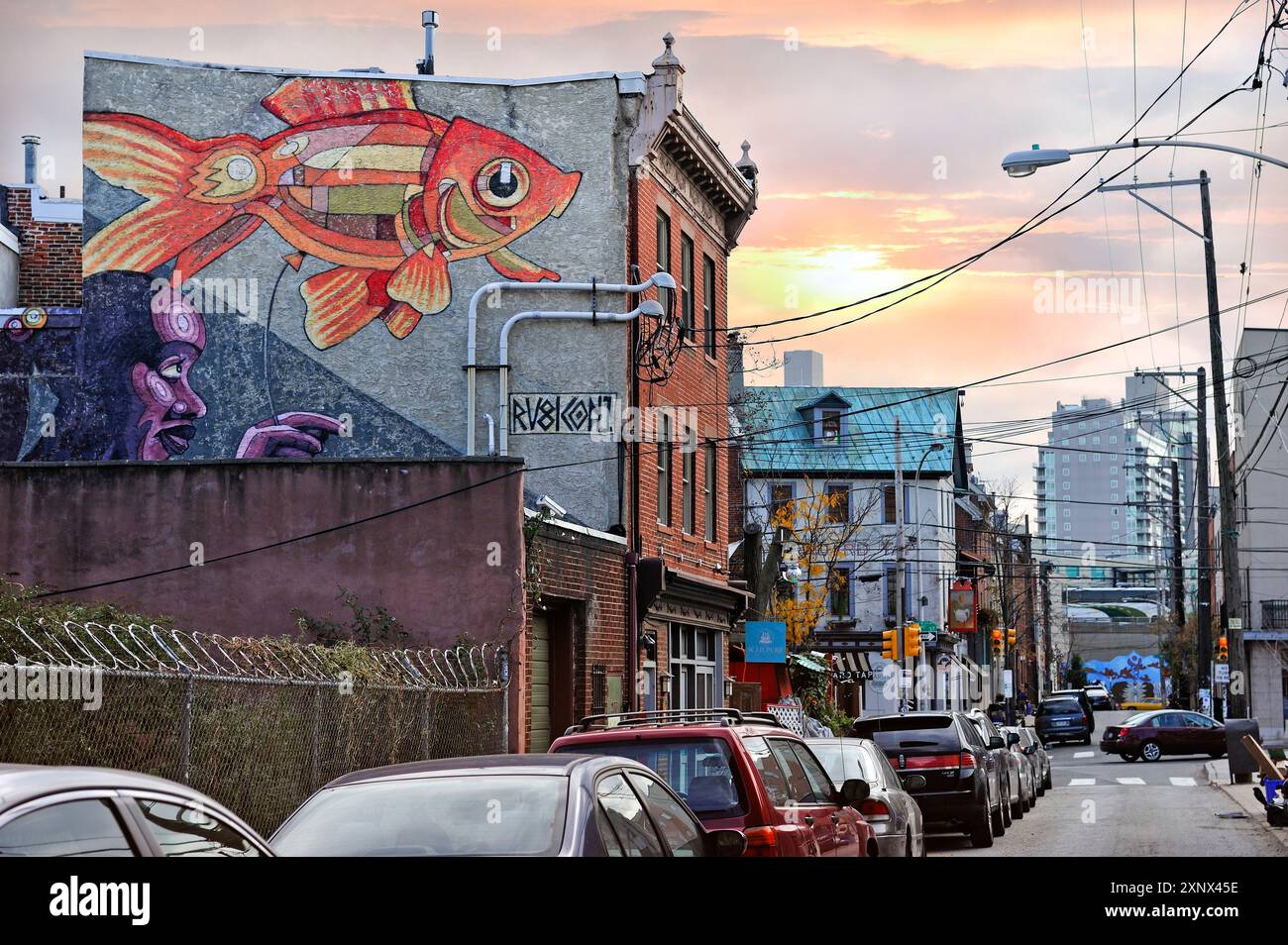 Murale, Poplar Street, Northern Liberties, mural Arts Program, Philadelphie, Commonwealth de Pennsylvanie, États-Unis d'Amérique, Amérique du Nord Banque D'Images