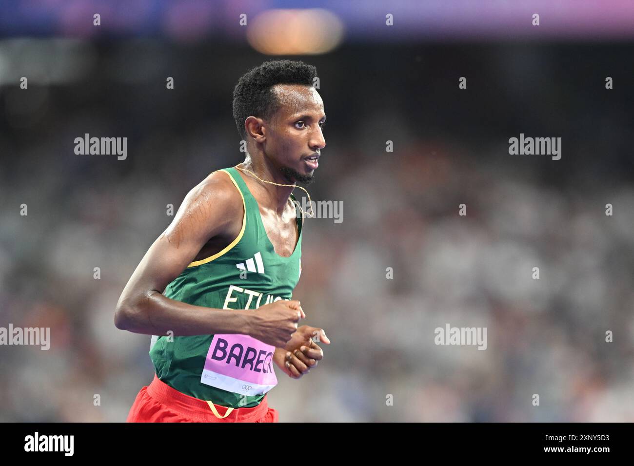 Saint Denis, France. 02 août 2024. Jeux olympiques, Paris 2024, athlétisme, stade de France, 10 000 m, hommes, Selemon Barega d'Ethiopie en action. Crédit : Sven Hoppe/dpa/Alamy Live News Banque D'Images