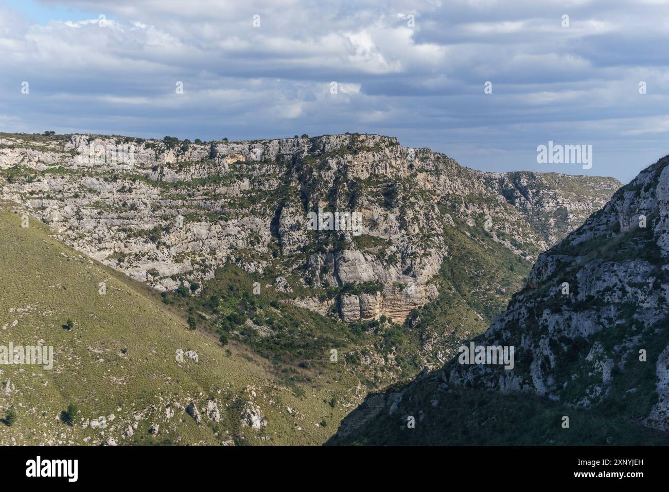 Magnifique canyon à la réserve naturelle orientée Cavagrande del Cassibile, Syracuse, Sicile, Italie Banque D'Images