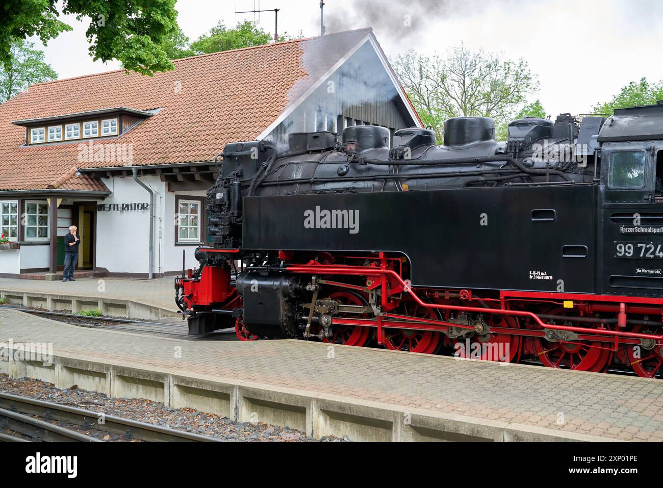 Le chemin de fer Brocken à la gare de Westerntor à Wernigerode Banque D'Images