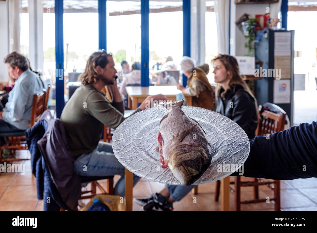 Restaurant sa Figuera, la Mola, Formentera, Iles Pitiusa, Communauté des Baléares, Espagne Banque D'Images