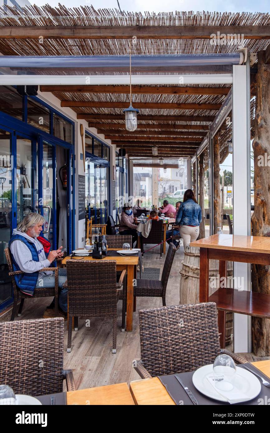 Restaurant sa Figuera, la Mola, Formentera, Iles Pitiusa, Communauté des Baléares, Espagne Banque D'Images