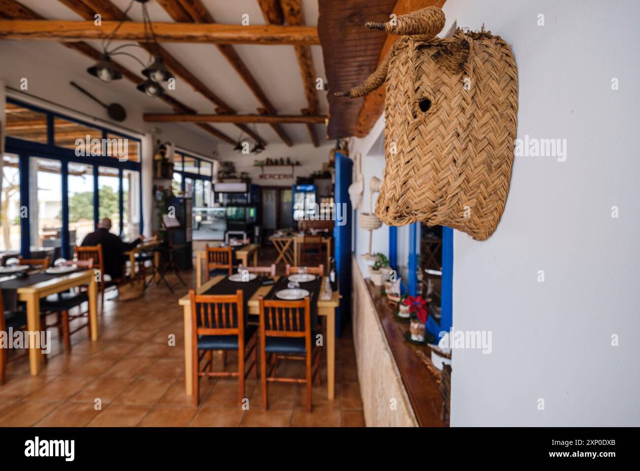 Restaurant sa Figuera, la Mola, Formentera, Iles Pitiusa, Communauté des Baléares, Espagne Banque D'Images