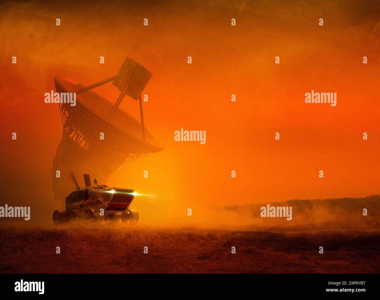 Véhicule spatial sur mars, illustration. Banque D'Images