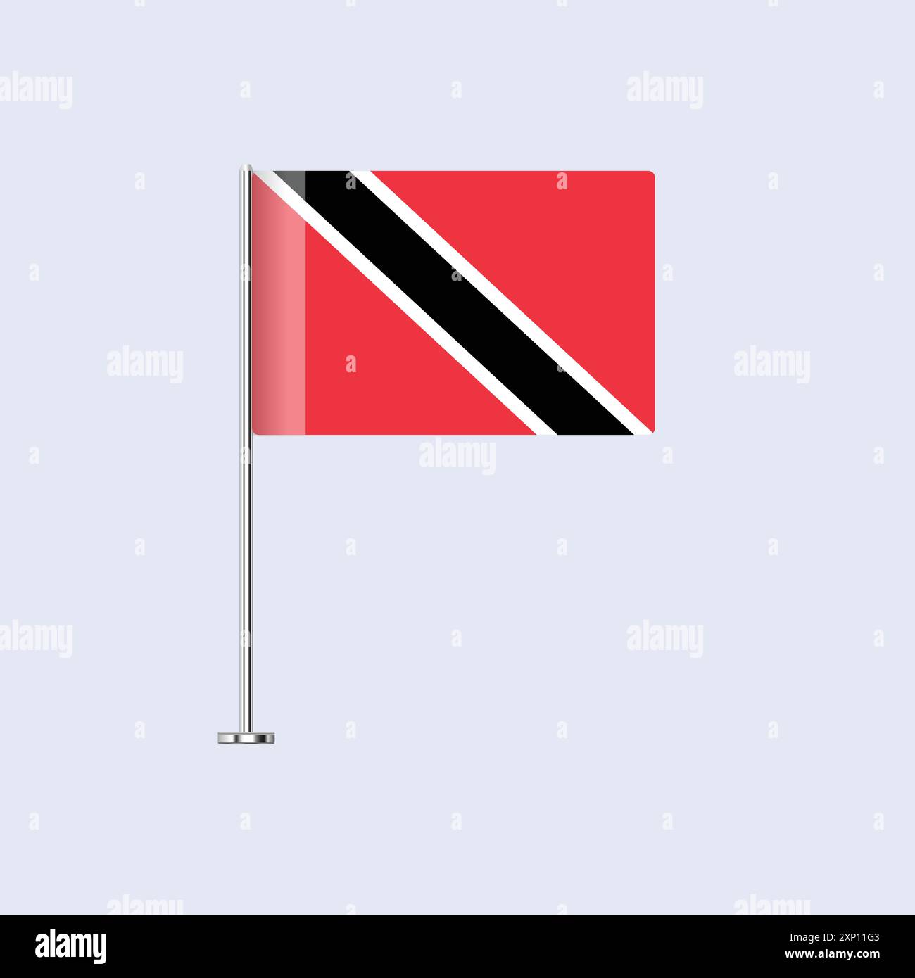 Drapeau de table isolé de Trinité-et-Tobago sur le pôle, Trinité-et-Tobago drapeau vectoriel et Tobagonien conception pour l'impression et le Web Illustration de Vecteur