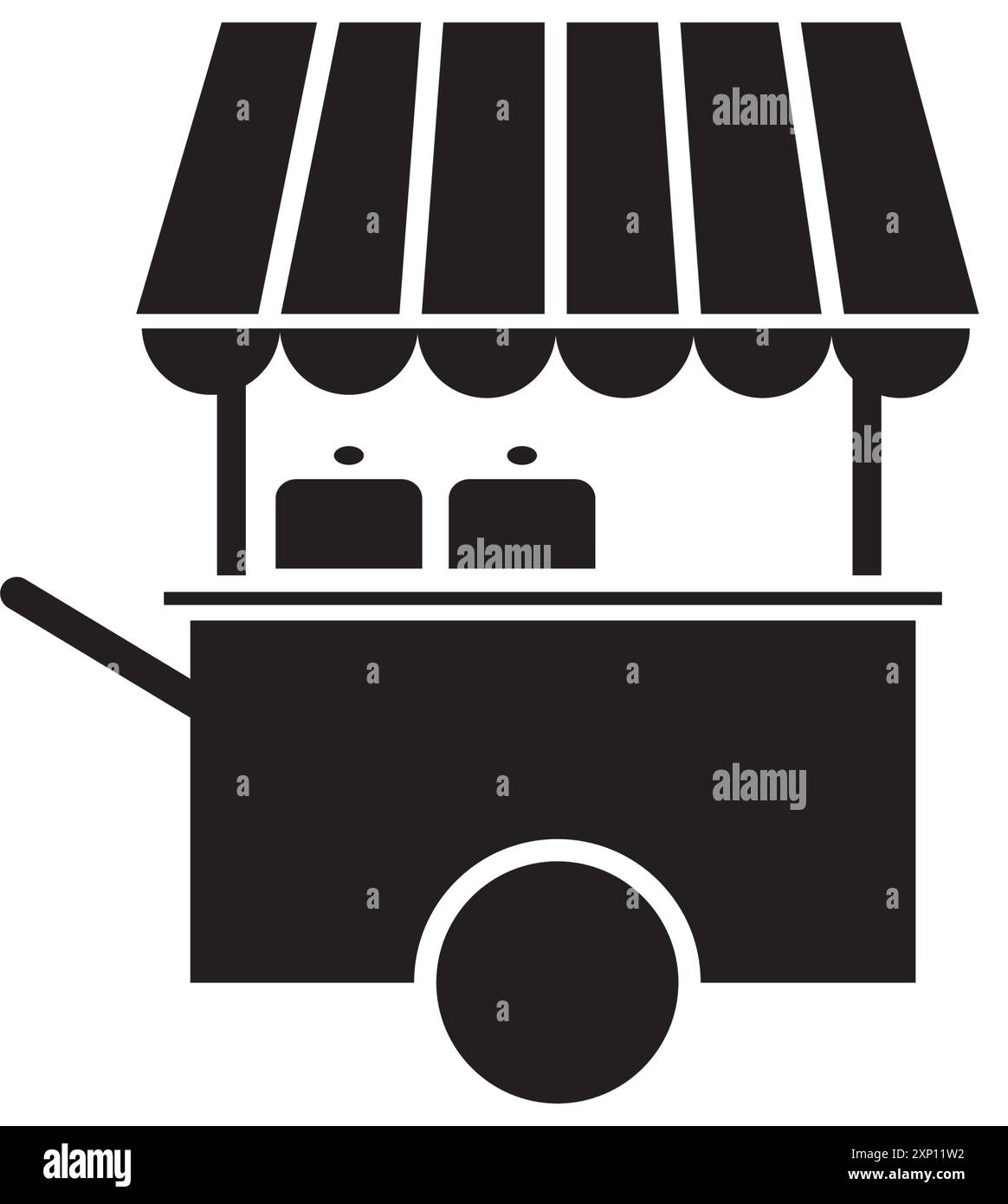 Icône de stalle de nourriture, panneau plat de kiosque, pictogramme solide isolé sur fond blanc Illustration de Vecteur