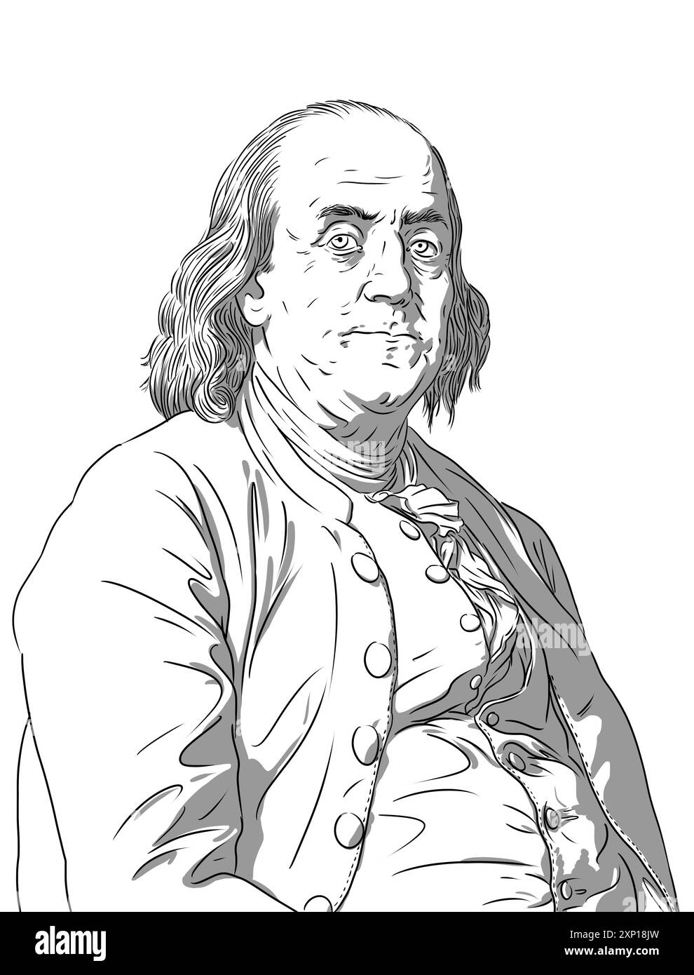 Portrait de Benjamín Franklin, Pères fondateurs des États-Unis d'Amérique Banque D'Images