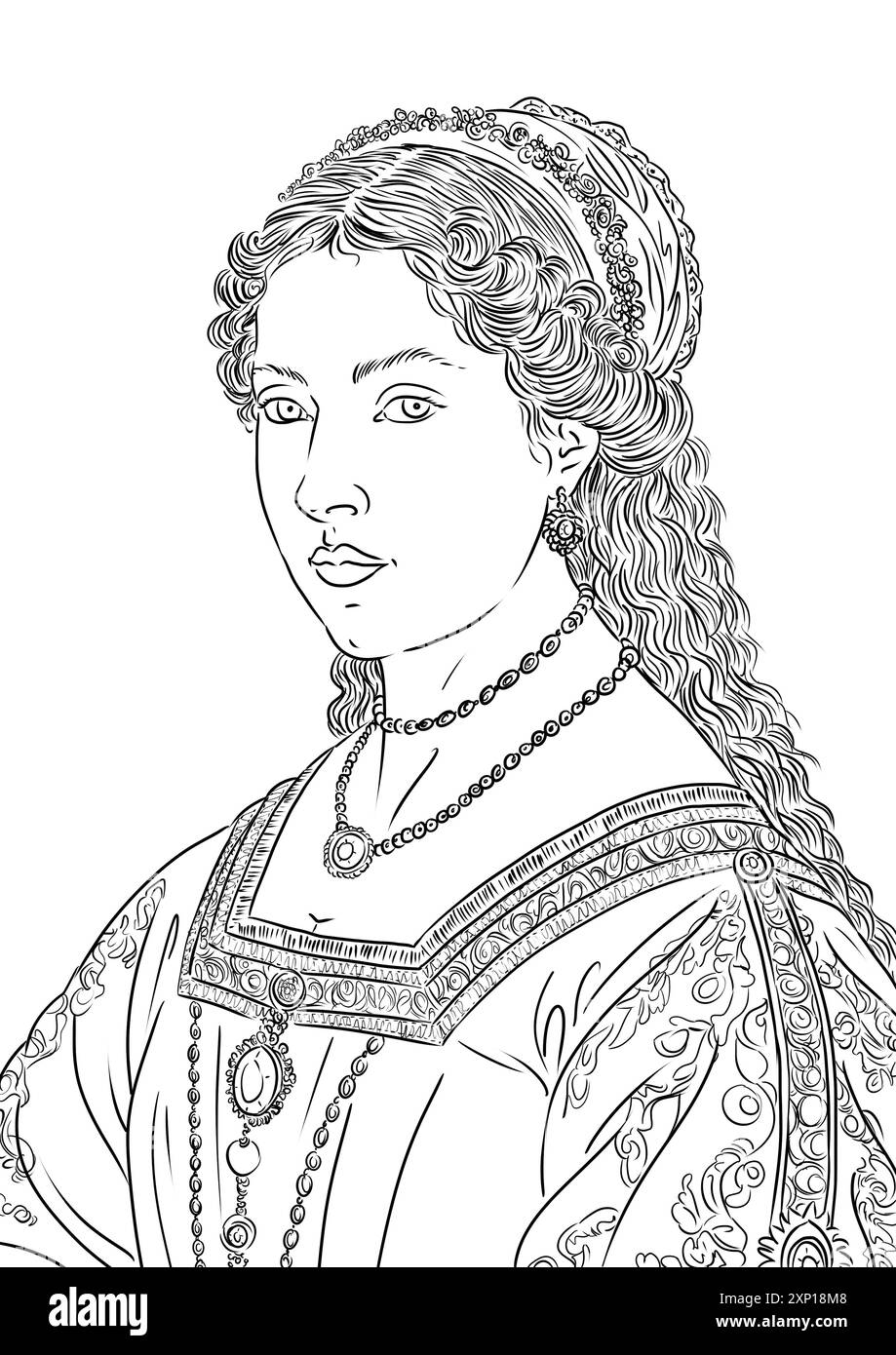 Portrait de Lucrezia Borgia, fille du pape Alexandre VI Banque D'Images