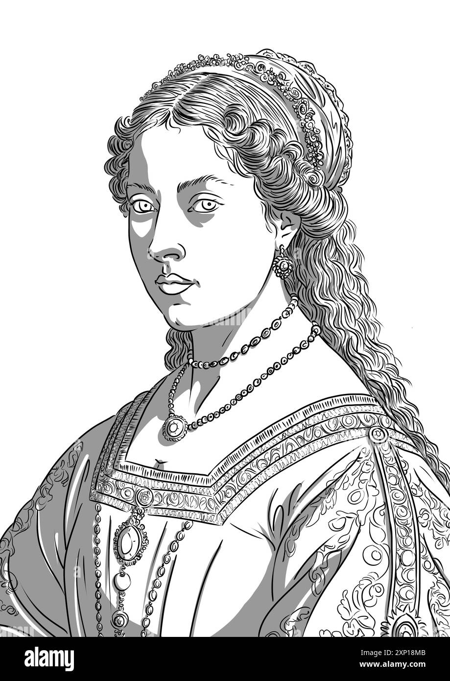 Portrait de Lucrezia Borgia, fille du pape Alexandre VI Banque D'Images