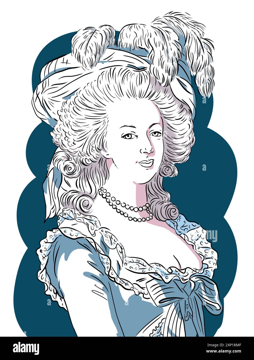 Portrait de Marie Antoinette, célèbre reine de france Banque D'Images