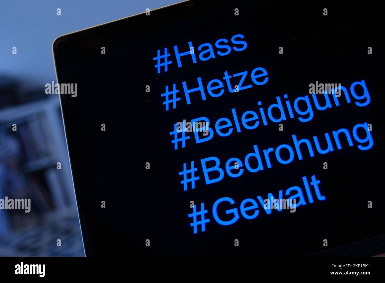 Symbolfoto zum Thema Hass, Hetze und Beleidigungen im Internet *** photo symbolique sur le thème de la haine, des discours de haine et des insultes sur Internet GMS11611 Banque D'Images