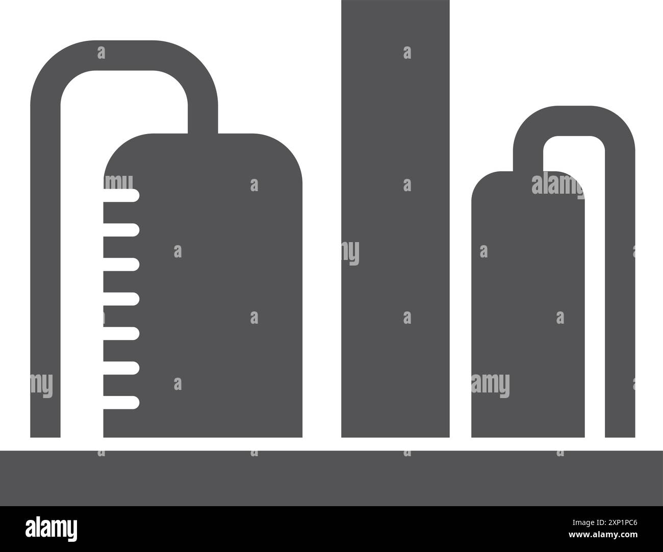 Icône raffinerie noire. Symbole de pompe-citerne de produits chimiques Illustration de Vecteur