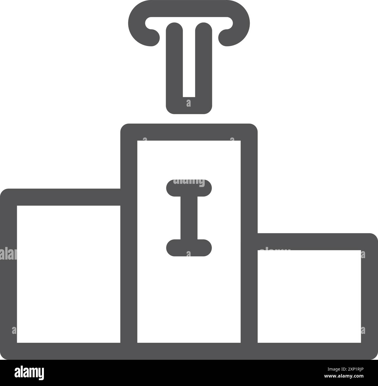 Icône de la ligne podium de compétition. Symbole de récompense de la victoire Illustration de Vecteur