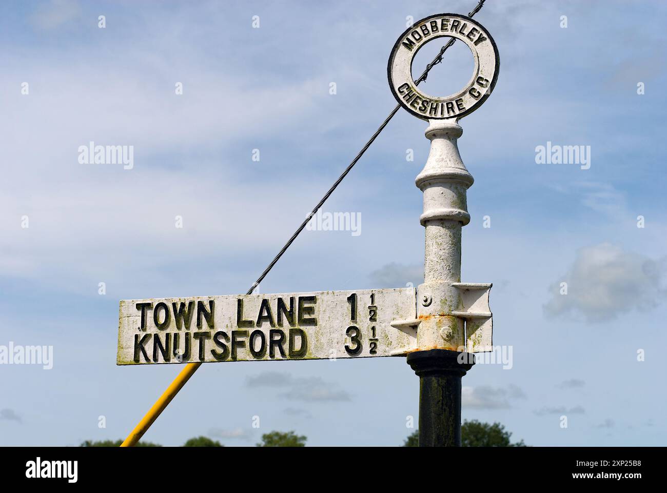 Panneau historique Cheshire à Mobberley Banque D'Images