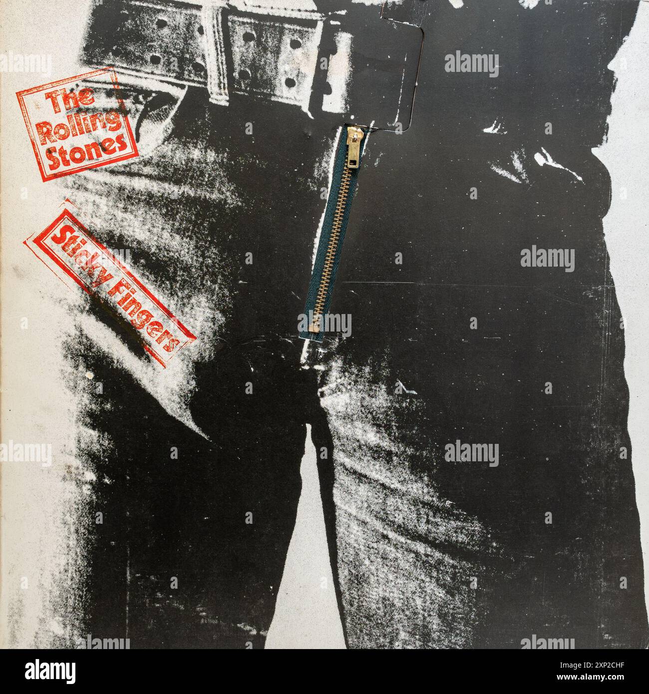 Album Sticky Fingers des Rolling Stones, 1971 vinyle LP pochette Banque D'Images