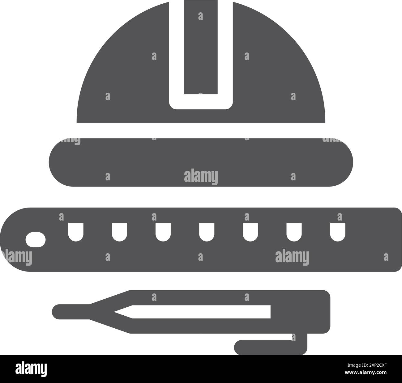 Outils d'ingénierie. Règle et crayon pour dessin technique Illustration de Vecteur