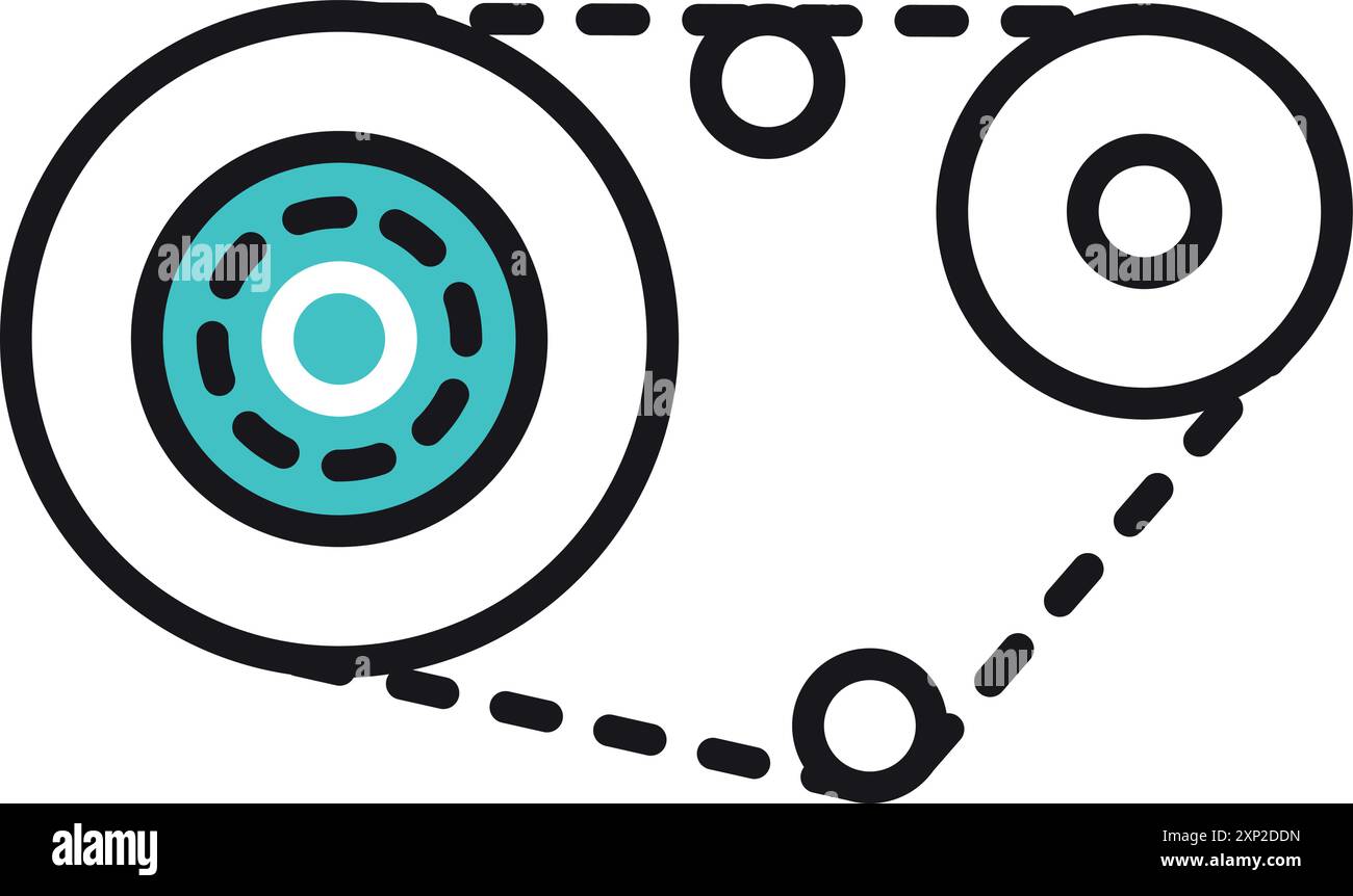 Symbole de couleur de transmission. Elément de machine. Technologie industrielle Illustration de Vecteur