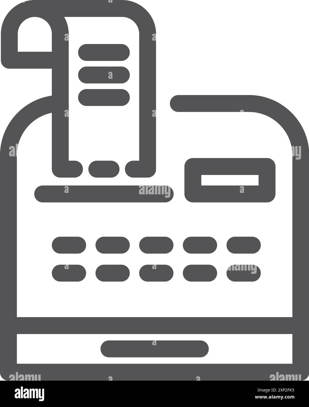 Icône de ligne de machine de caisse enregistreuse. Paiement au détail Illustration de Vecteur