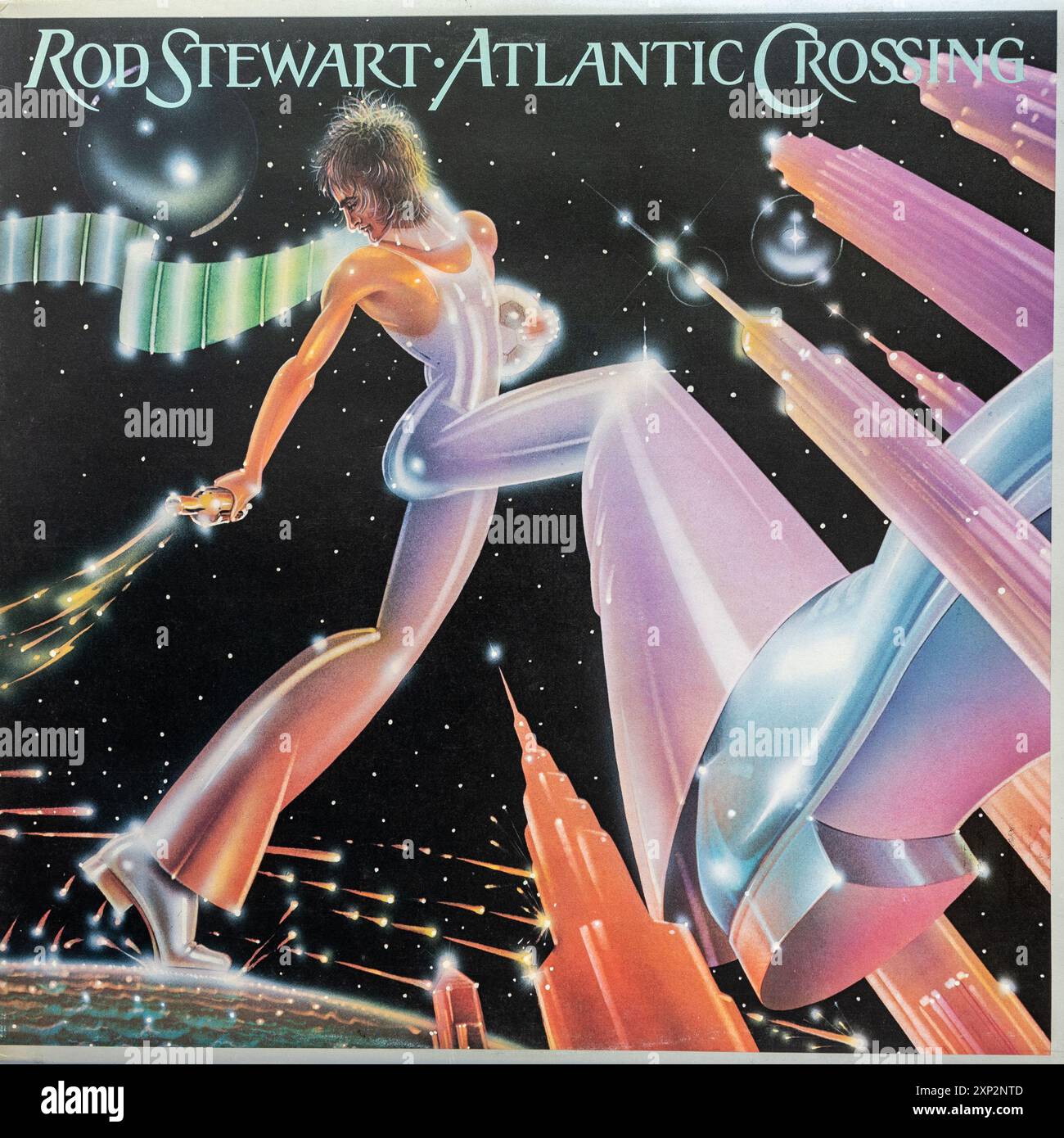 Pochette de l'album Atlantic Crossing, disque vinyle LP de Rod Stewart Banque D'Images
