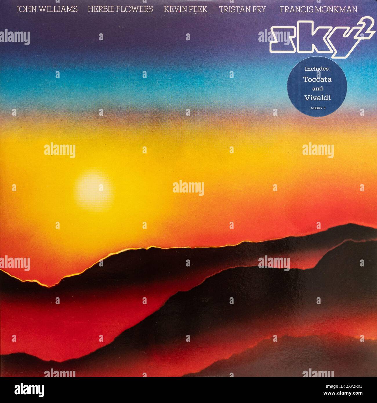 Sky 2 album du groupe de rock instrumental australien anglais Sky, couverture de disque vinyle Banque D'Images