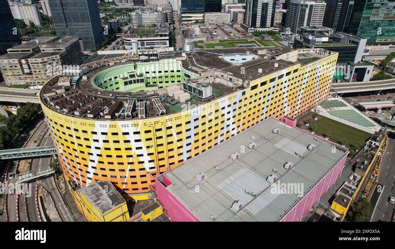 Kowloon Bay International Trade Exhibition Centre, pervious nommé HK International Trade Exhibition Centre, l'un des plus grands lieux à HK a pris fin son Banque D'Images