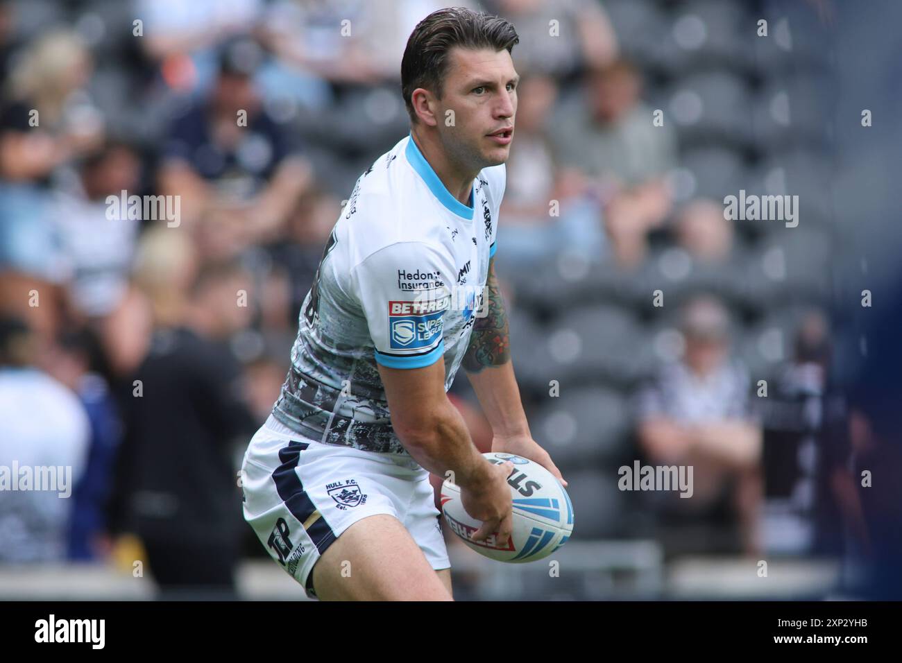 Hull, Royaume-Uni. 03 août 2024. Le MKM Stadium, West Park, Hull, Humberside, East Yorkshire, 3 août 2024. Betfred Super League Hull FC vs St Helens Tom Briscoe de Hull FC crédit : Touchlinepics/Alamy Live News Banque D'Images