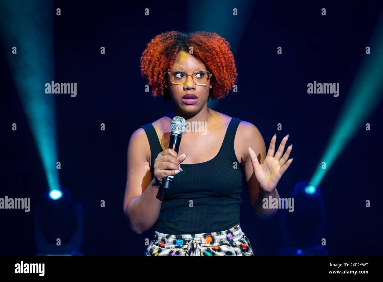 Edinburgh, Écosse, Royaume-Uni, 03 août 2024, Edinburgh Festival Fringe : The Pleasance lance ses spectacles pour le 2024 Fringe, son 40e anniversaire. Sur la photo : le comédien noir américain Kemah Bob. Crédit : Sally Anderson/Alamy Live News Banque D'Images