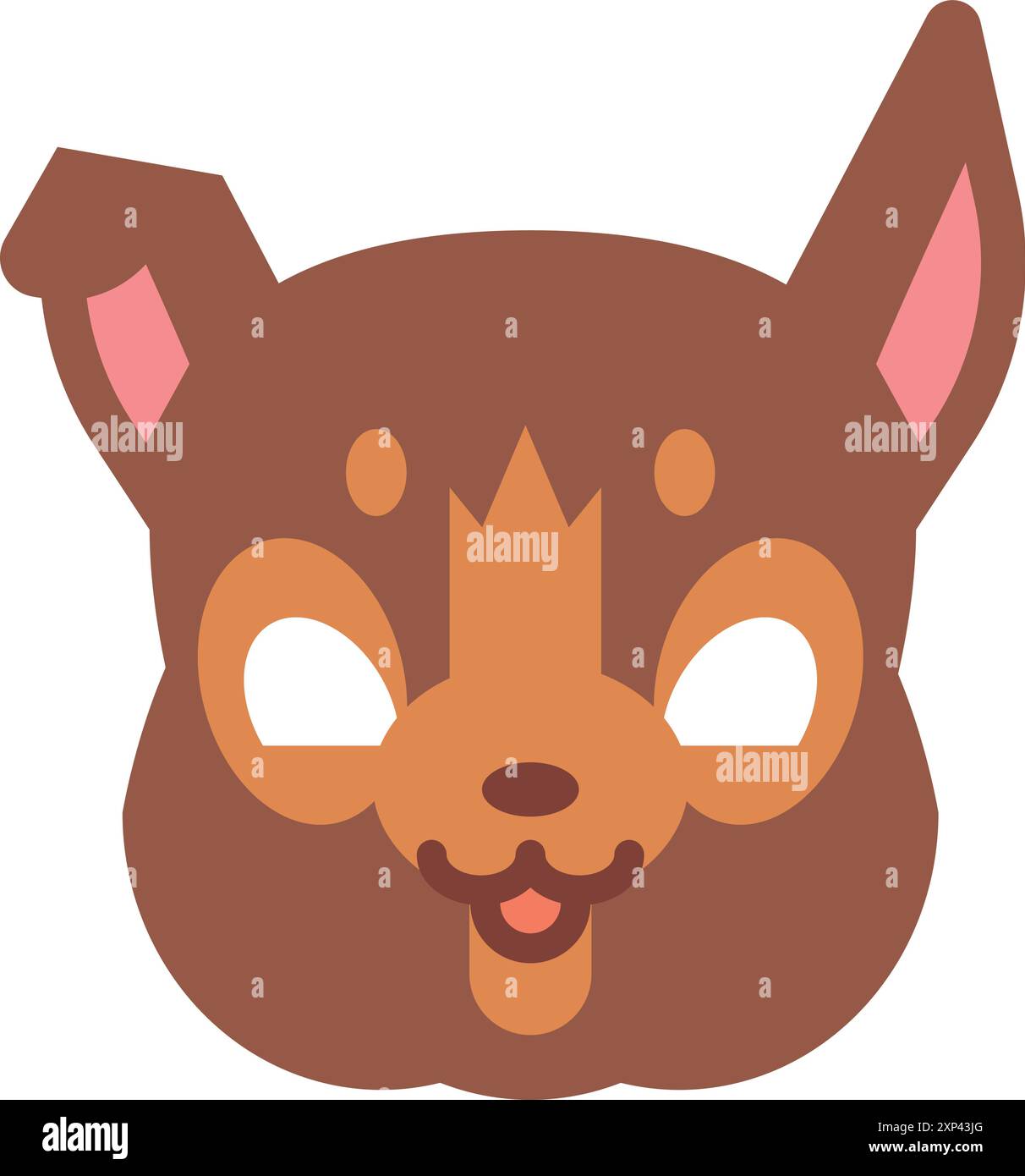 Masque pour chien. Visage de chiot pour divertir les enfants Illustration de Vecteur