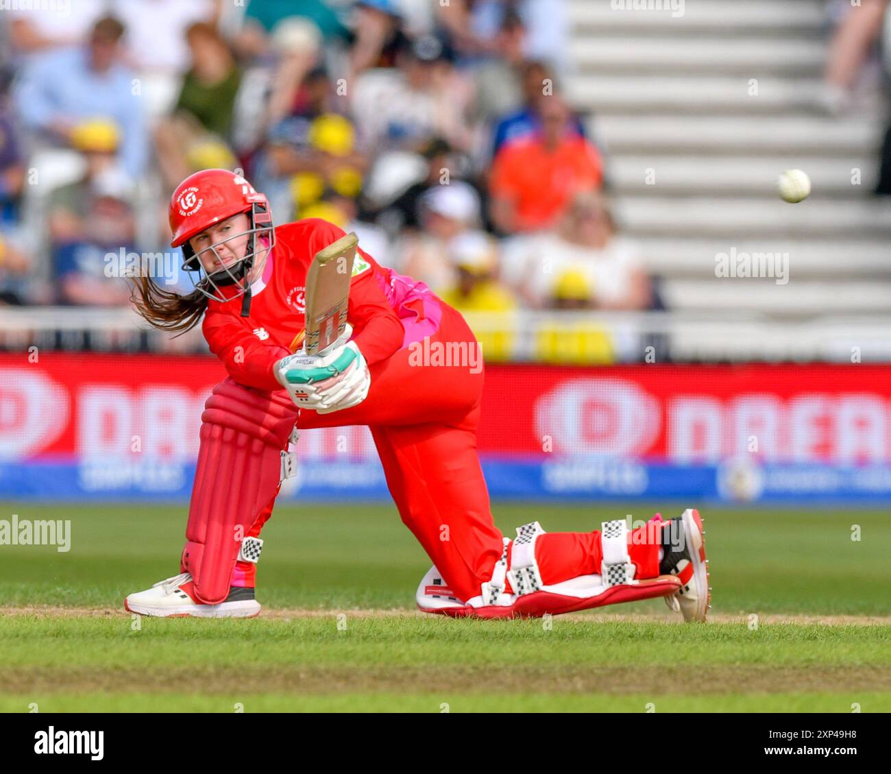 Nottingham, Royaume-Uni, 3 août 2024. Trent Rockets contre Welsh Fire. Sur la photo : Sarah BRYCE (feu gallois) battant pendant le Hundred double Header au Trent Bridge Cricket Ground. Crédit : Mark Dunn/Alamy Live News. Banque D'Images