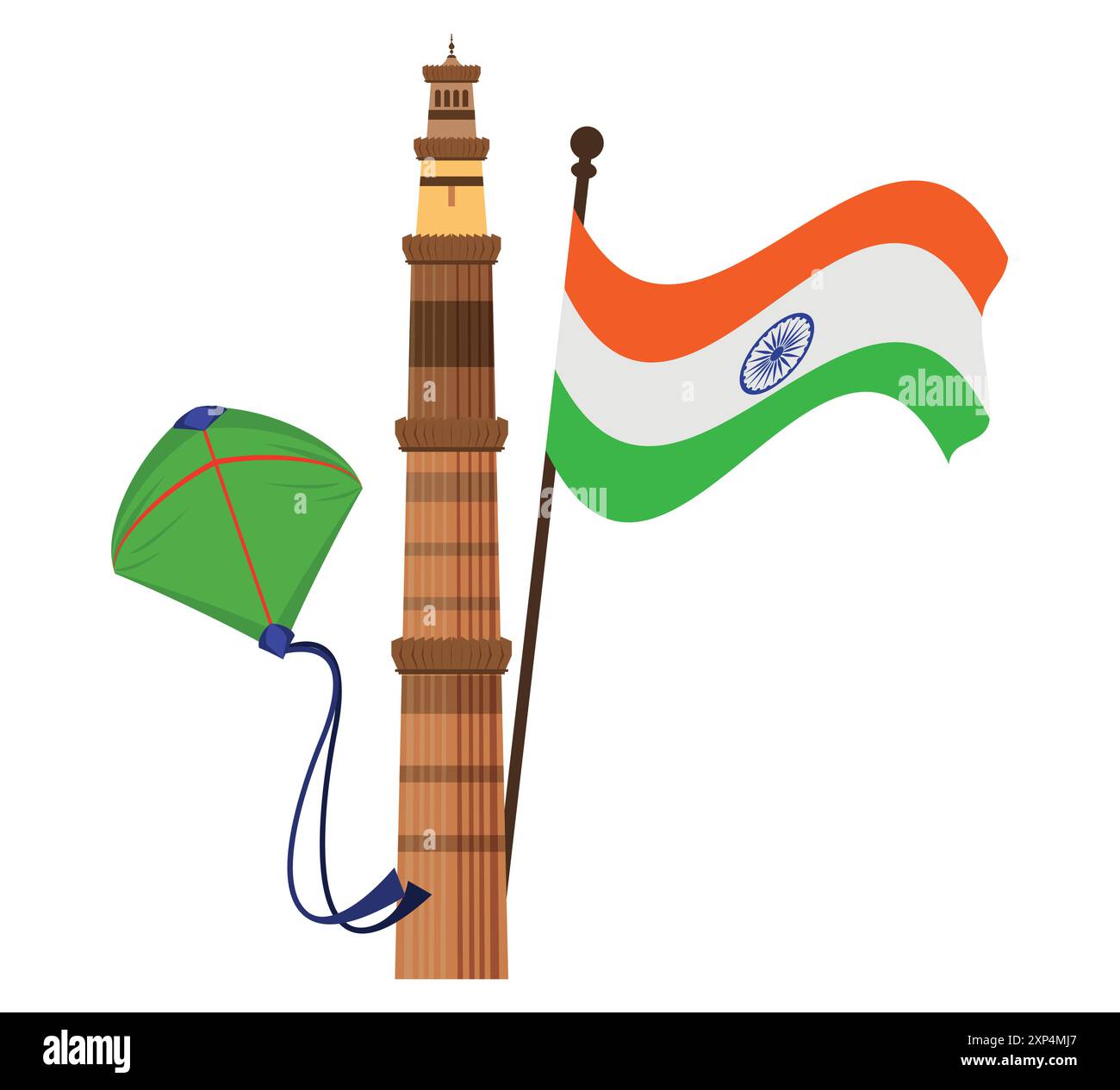 Joyeux jour de l'indépendance 15 août, jour de la liberté de l'Inde. Bonne fête de l'indépendance en Inde le 15 août Illustration de Vecteur