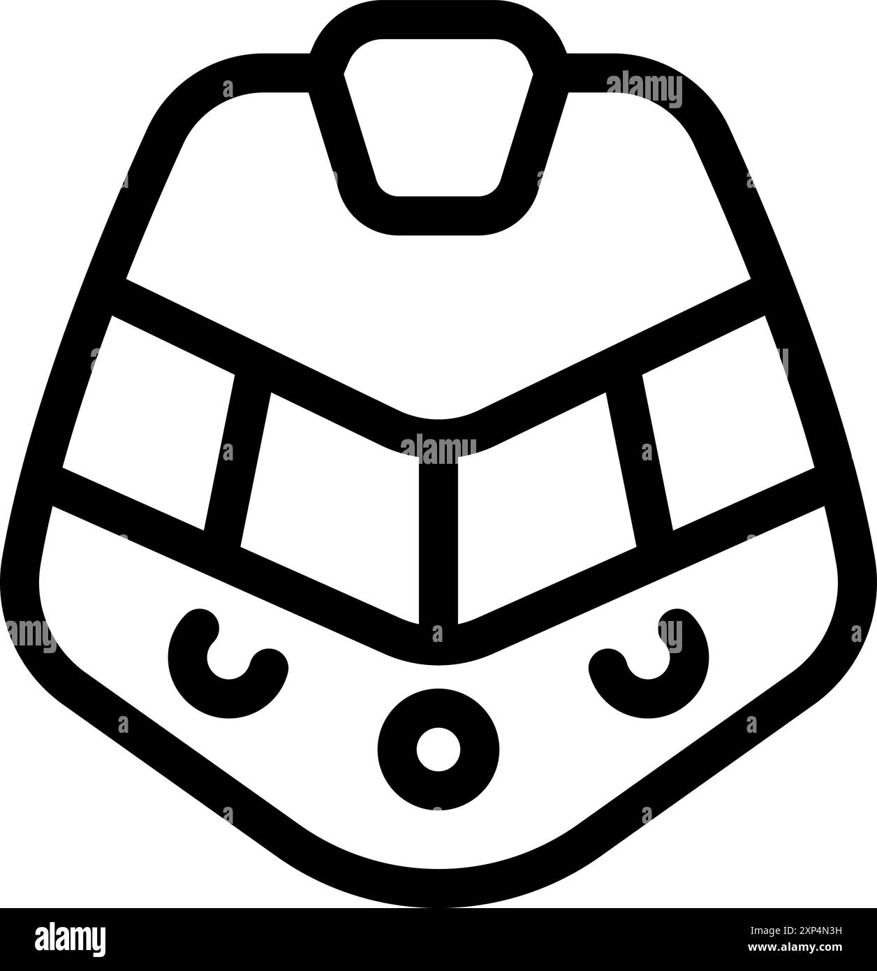 Simple icône d'art de ligne noire représentant l'avant d'un train à grande vitesse moderne arrivant à une gare Illustration de Vecteur