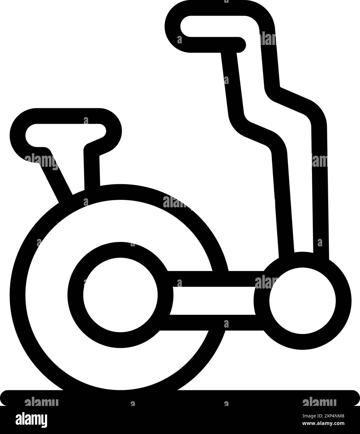 Icône de ligne simple et audacieuse d'un vélo d'appartement, parfait pour représenter le cyclisme en intérieur et l'exercice Illustration de Vecteur