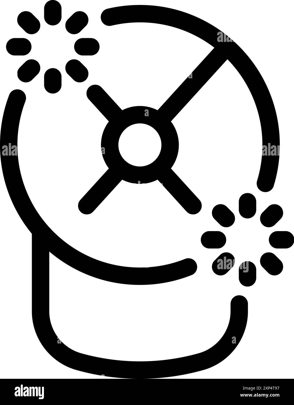 Icône de contour noir d'un système de gicleurs d'incendie pulvérisant de l'eau pour plus de sécurité Illustration de Vecteur