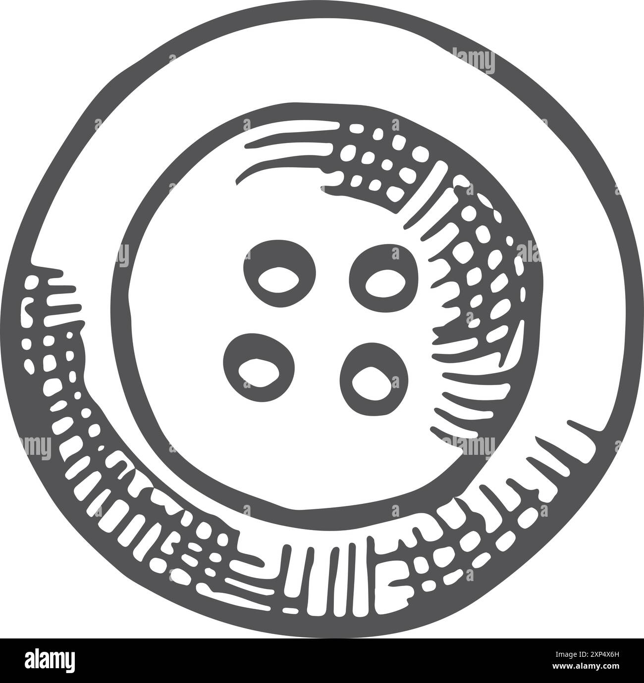 Esquisse de bouton. Dessin de fermeture de vêtement. Logo Tailor Illustration de Vecteur