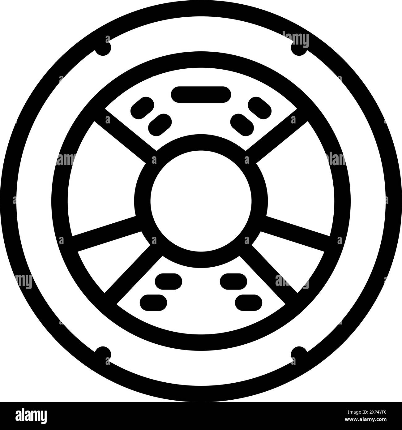 Dessin au trait noir et blanc simple d'un couvercle de trou d'homme rond, symbolisant les services publics de la ville et les points d'accès Illustration de Vecteur