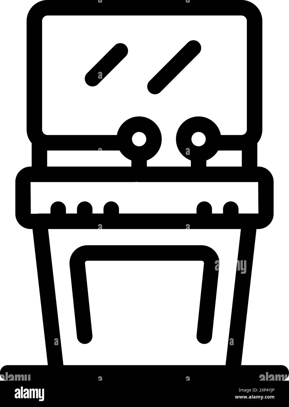 Icône de conception simple d'une machine de jeu d'arcade rétro avec des joysticks et des boutons Illustration de Vecteur