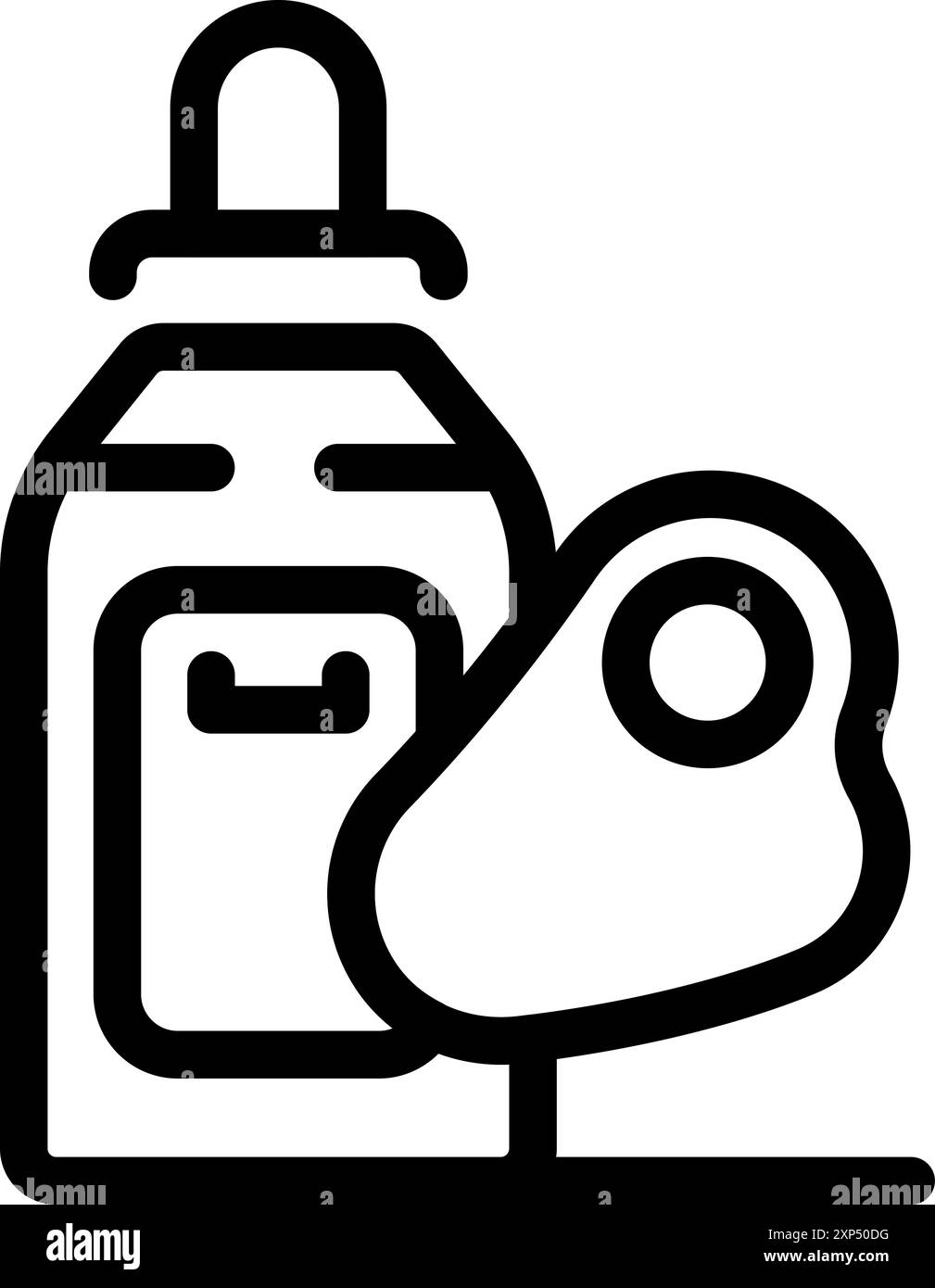 Nourriture pour bébé en biberon avec mamelon et porridge dans un bol debout sur la table de la cuisine, se préparant pour l'alimentation Illustration de Vecteur