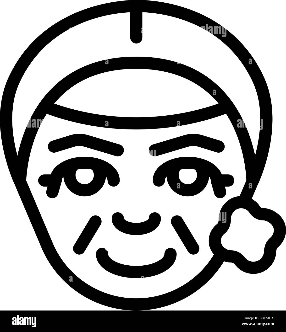 La femme âgée prend soin de sa peau, en appliquant une crème anti-âge pour le rajeunissement Illustration de Vecteur