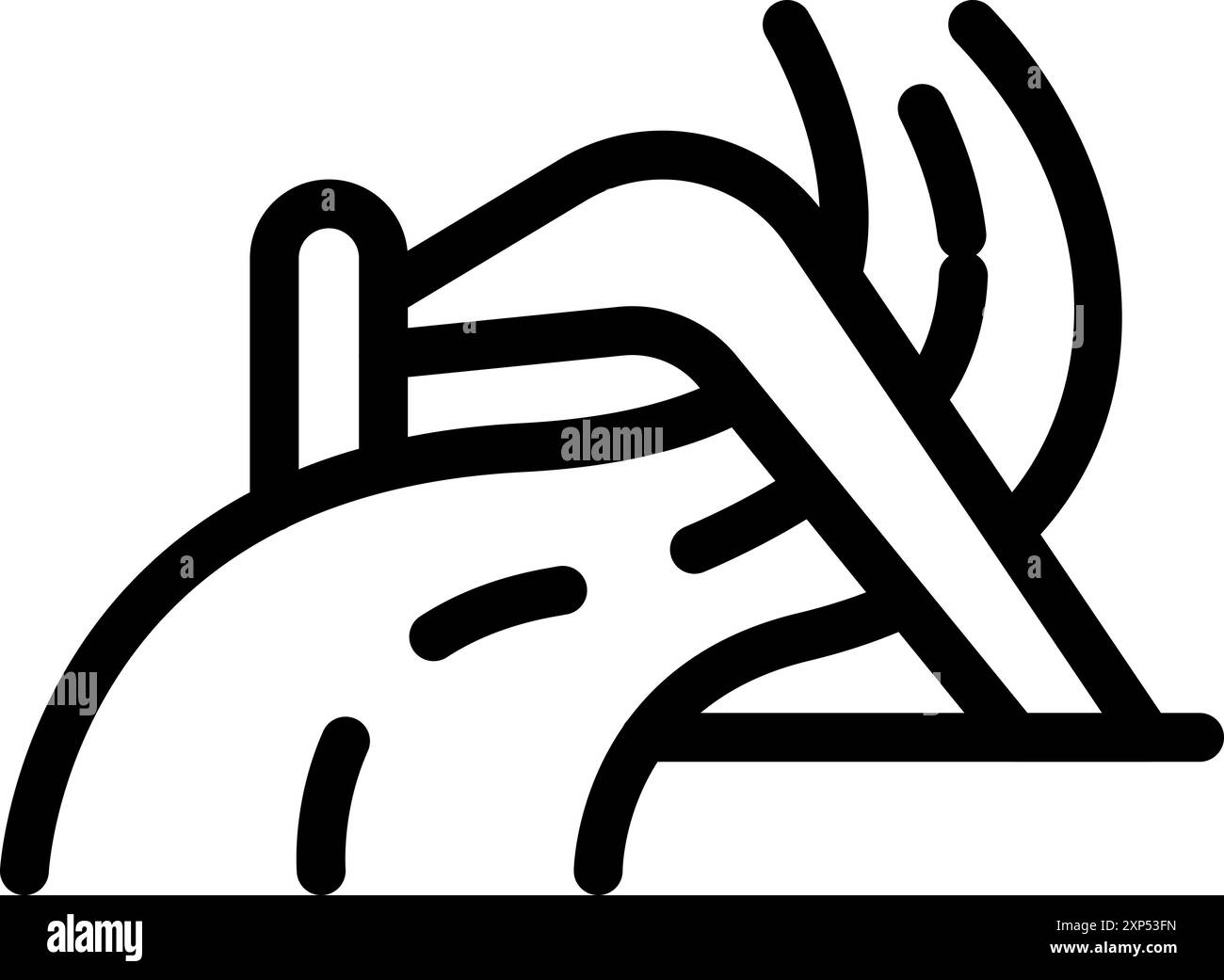 Avalanche tombant du pic de montagne, icône de style de contour, adapté aux infographies de catastrophes naturelles Illustration de Vecteur