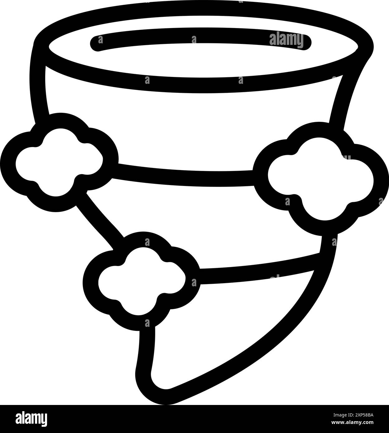 Design minimaliste d'icône d'une tornade puissante se formant avec des nuages, parfait pour représenter des catastrophes naturelles Illustration de Vecteur