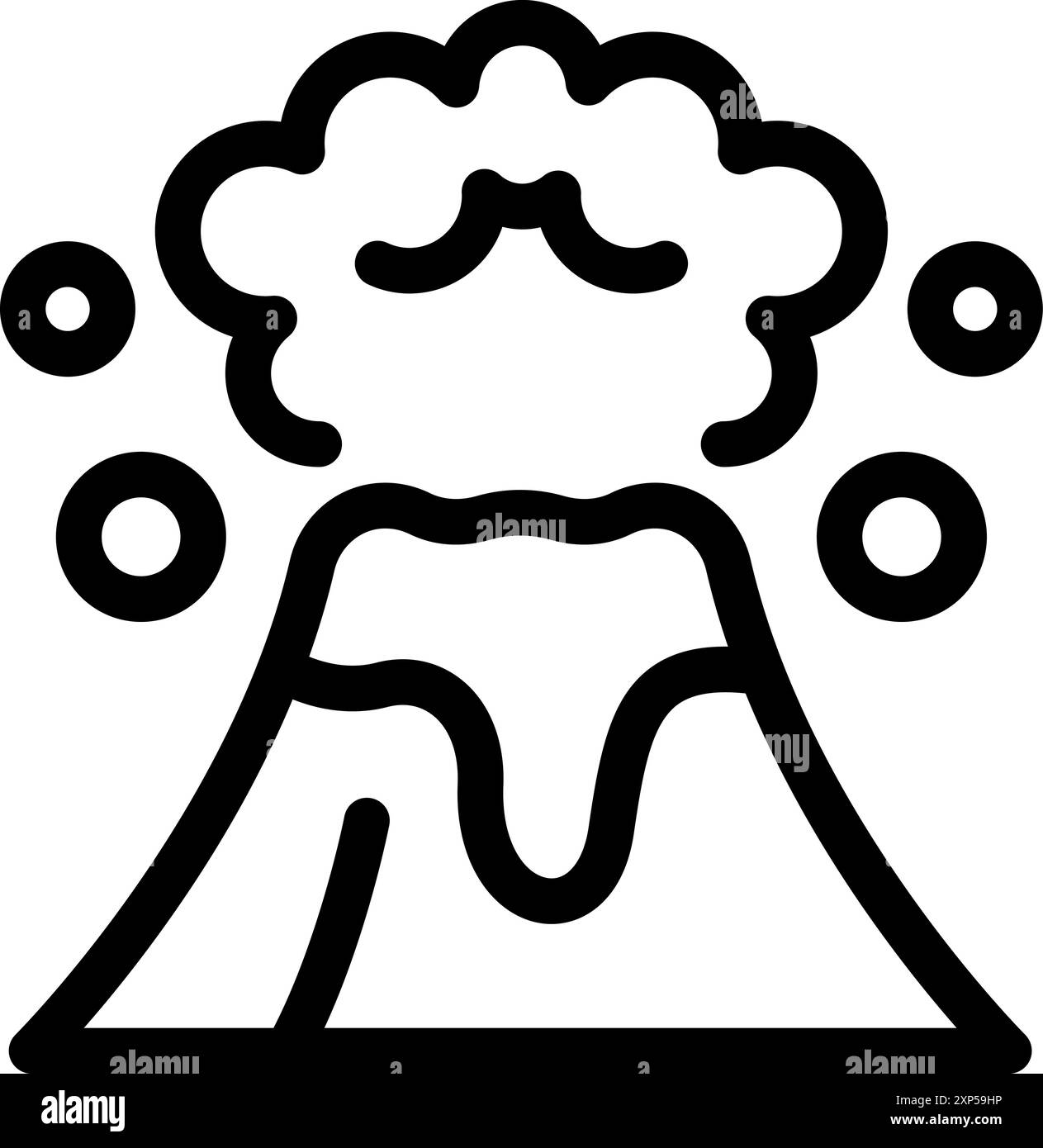 Volcan en éruption projette des cendres et de la fumée dans l'atmosphère Illustration de Vecteur