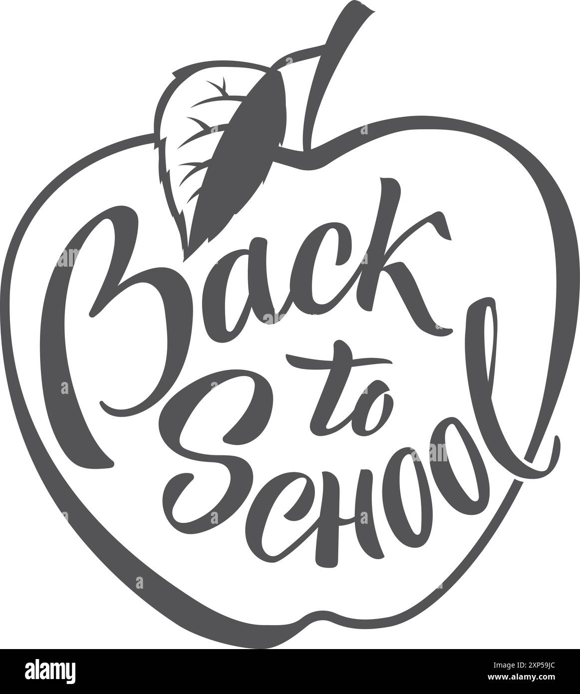 Lettrage de retour à l'école. Logo décoratif. Dessin d'emblème Illustration de Vecteur