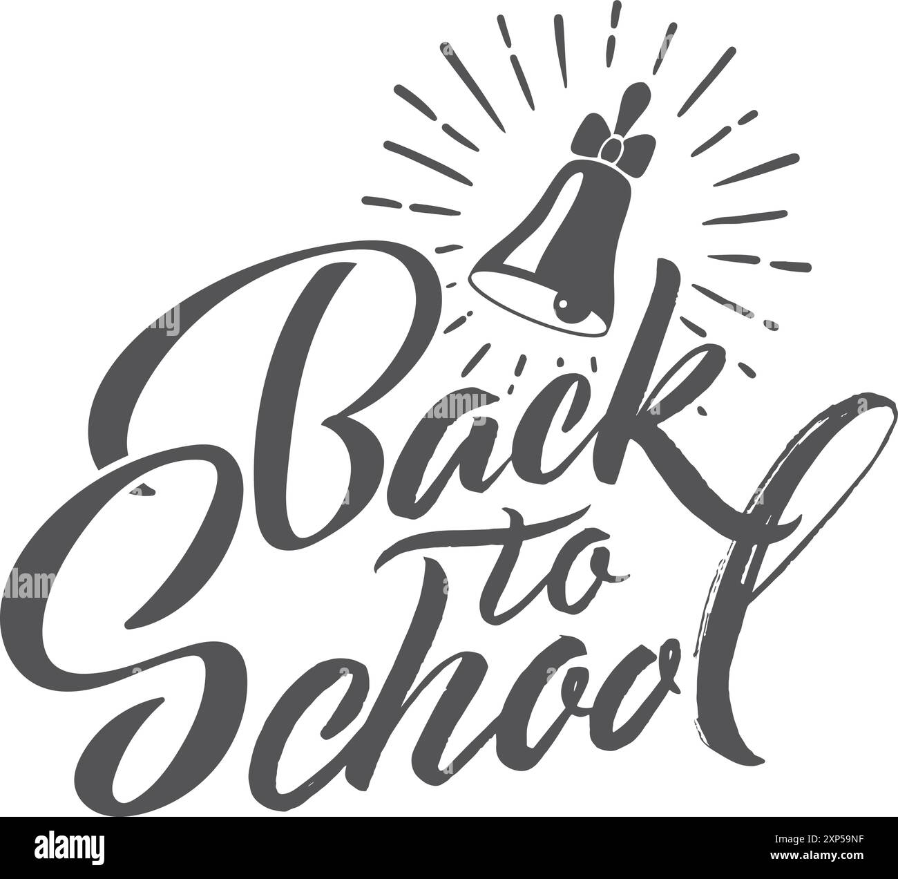 Emblème de retour à l'école. Logo de mots dessinés à la main Illustration de Vecteur