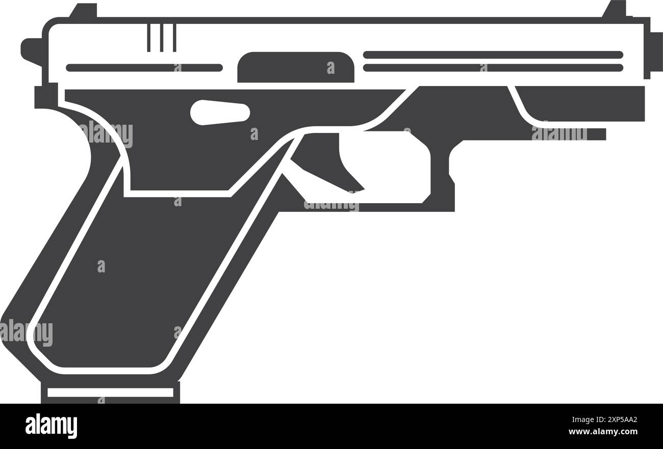 Icône noire d'arme de poing. Arme de poing. Arme de l'armée Illustration de Vecteur