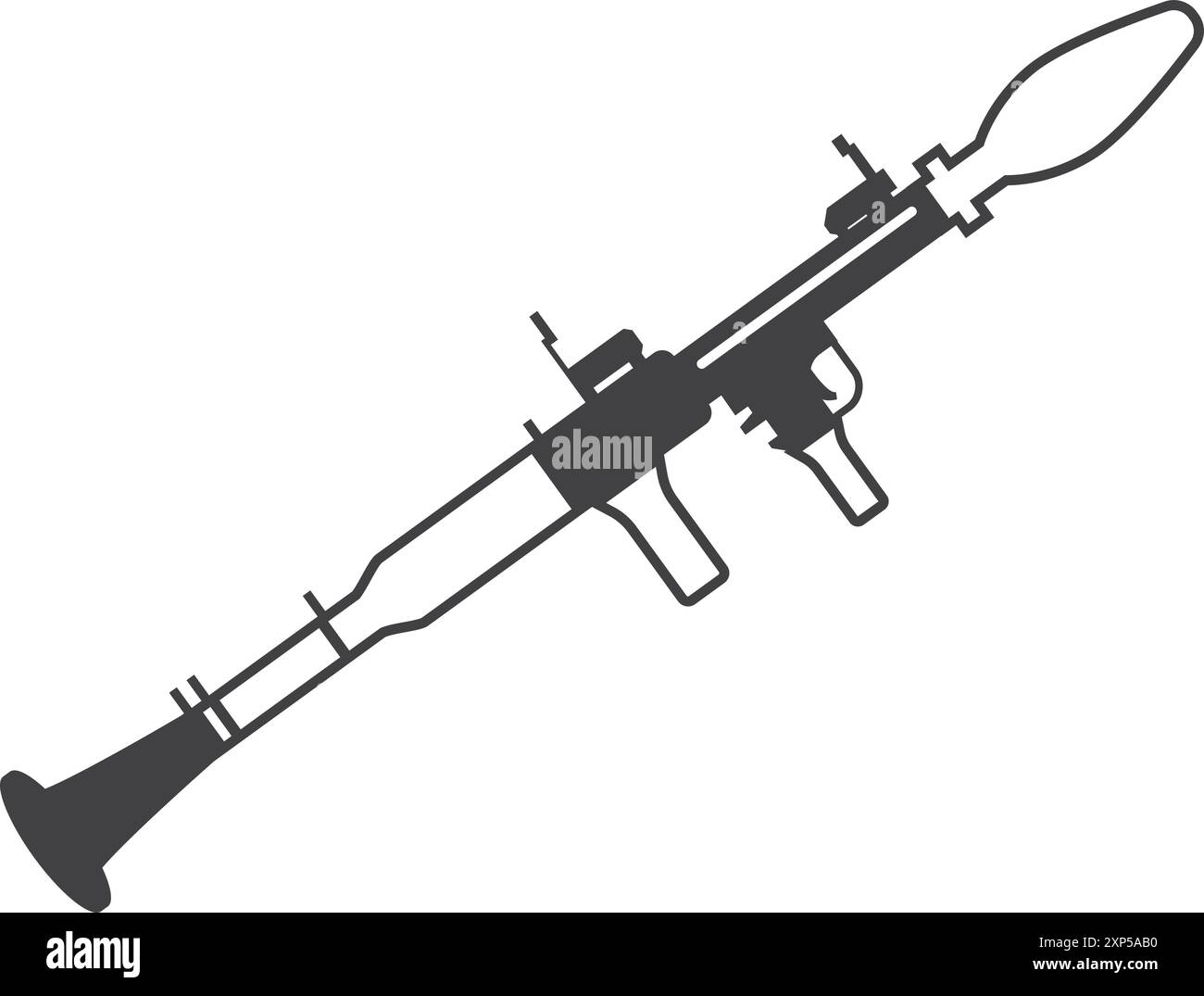 Arme lance-grenades. Icône noire du pistolet de missile tiré à l'épaule Illustration de Vecteur