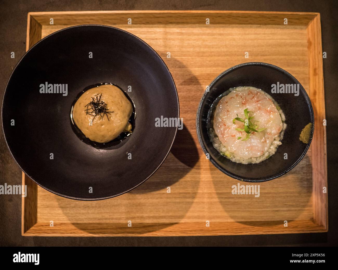 Plat de riz dans le restaurant étoilé Michelin, Taipei Banque D'Images