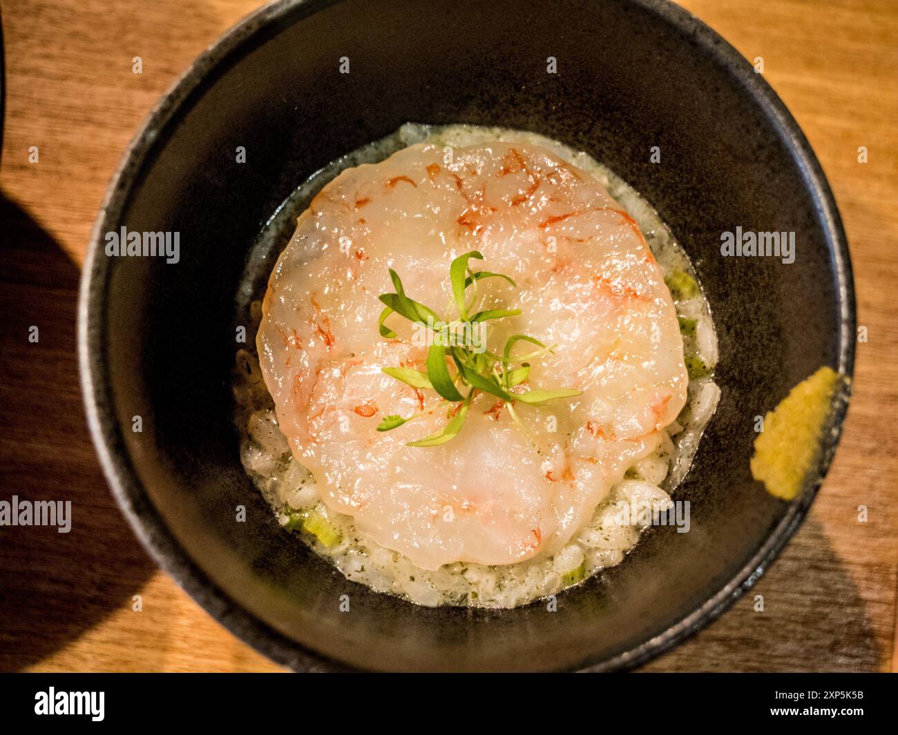 Plat de riz dans le restaurant étoilé Michelin, Taipei Banque D'Images